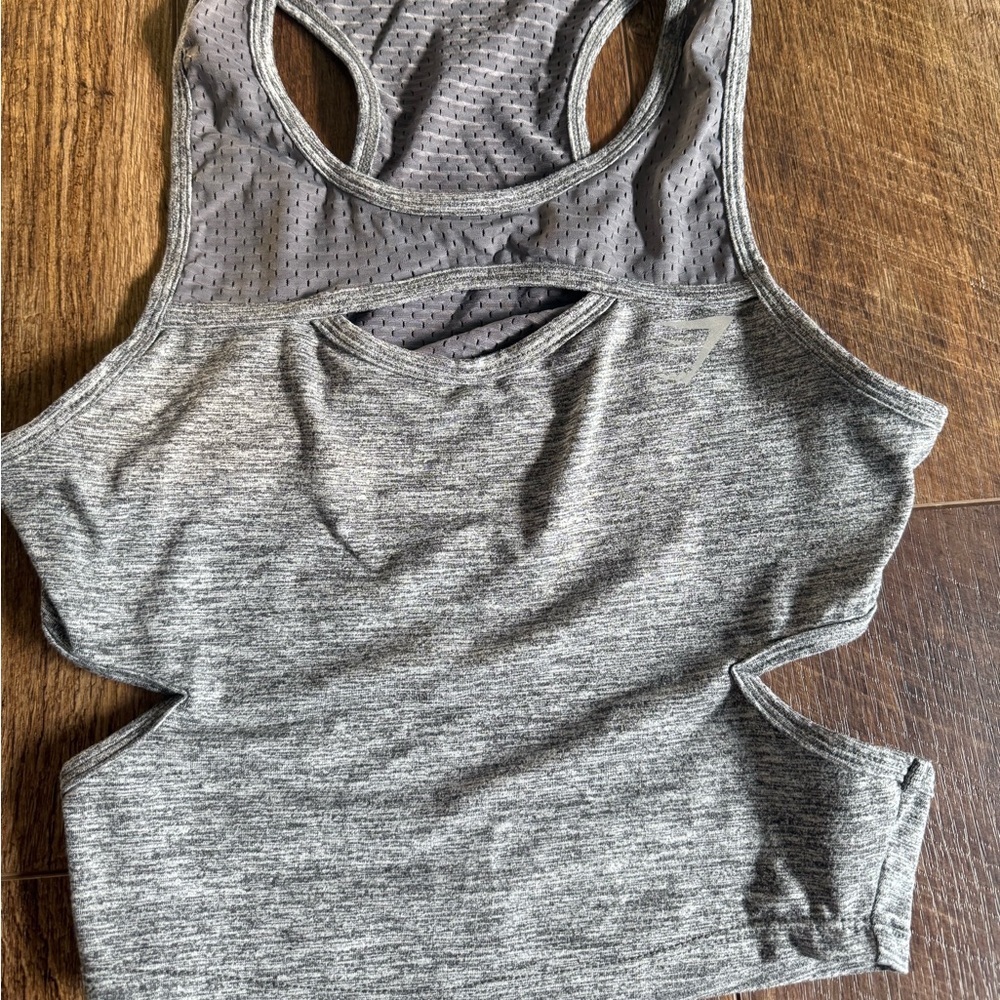 Gymshark BY NIKKI BLACKKETTER ||  Heathered Gray Mesh Tank Top